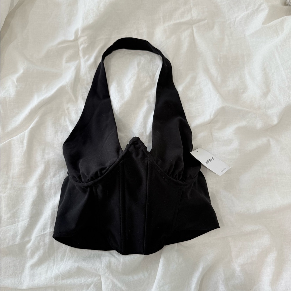 NWT Forever 21 Black Halter Top